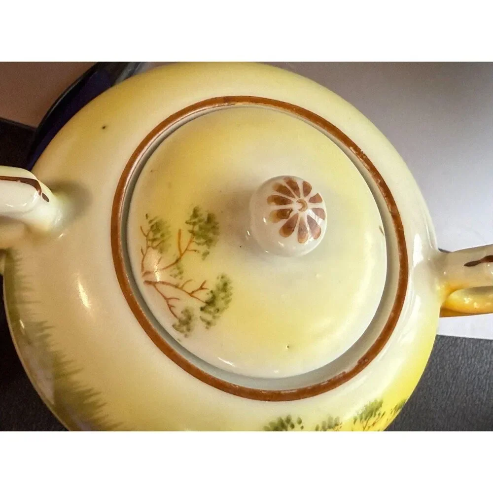 Vintage Japanese Hand painted Creamer and Sugar Bowl Set